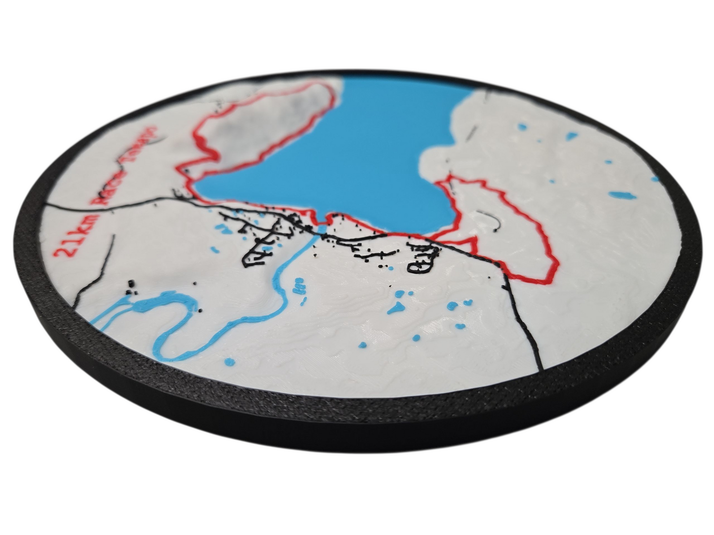 21km Race Tekapo course 3D printed map (20cm)